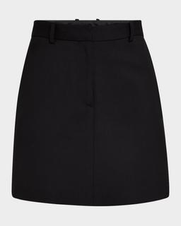 A-Line Seasonless Wool Mini Skirt
