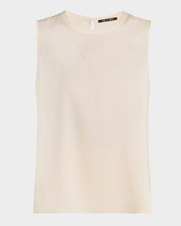 Aura Sleeveless Silk-Blend Blouse