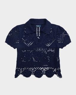 Pointelle Cotton Polo Shirt