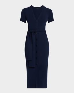 Agnes Short-Sleeve Cardigan Dress