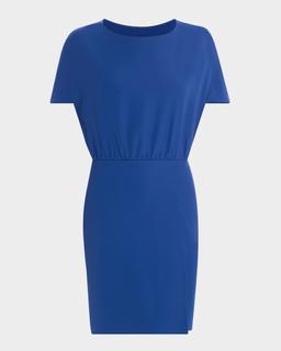 Cape-Sleeve Cady Dress