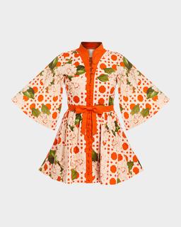 Carmen Flare-Sleeve Bow Mini Dress