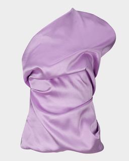 Draped Heavy Satin Sleeveless Top