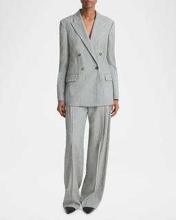 High-Rise Wool Twill Trousers