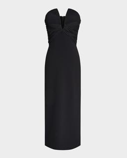 Marguerite Strapless Plunge Midi Dress