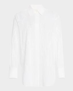 Embroidered Sheer Oversized Shirt