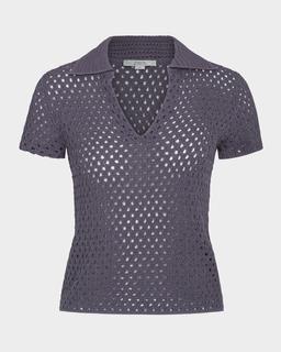 Short-Sleeve Macrame Top