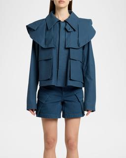 High Waist Cargo Shorts