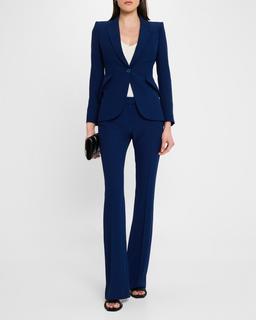 Bootcut Leaf Crepe Trousers