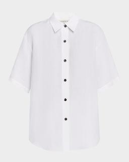 Oversized Button-Down Linen Shirt