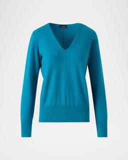 V-Neck Pure Cashmere Knit Sweater