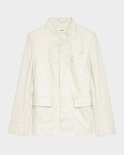 Veryn Crinkled Leather Jacket