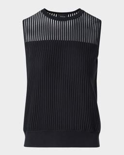Sleeveless Cotton-Silk Sweater