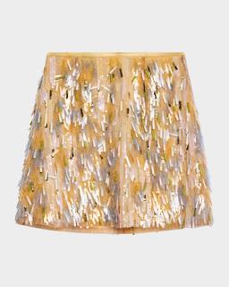 Hand Embroidered Sequin Mini Skirt