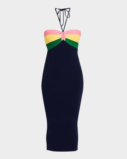 Catching Rays Stripe Bandeau Midi Dress