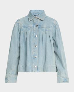 Easton Pleated Cotton Denim Jacket