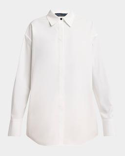 Addy Compact Cotton Poplin Button-Down Shirt