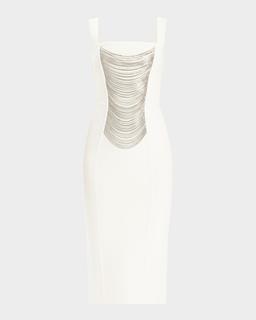 Francesca Draped Chain Midi Dress