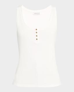 Alessia Ribbed Button Tank Top