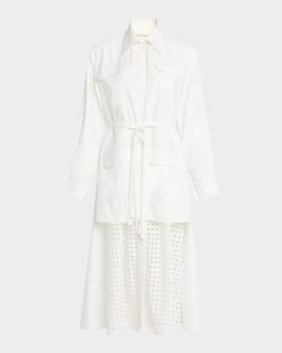 Eleanor Cutout Tie-Waist Midi Shirtdress