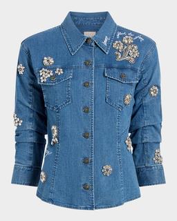 Canyon Embellished Denim Shirt Jacket