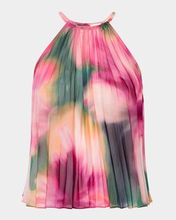 Blurred Hibiscus Myra Chiffon Top