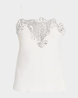 Macrame Lace Crepe De Chine Cami