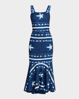 Natasha Shibori Midi Dress