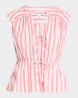Caroline Striped Double-Tie Top