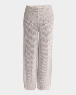 Chainmail Mesh Knit Wide-Leg Balloon Pants