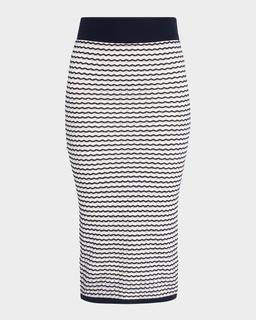 Stripe Knit Midi Skirt