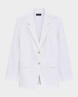 Oversized Crunch Linen Blazer