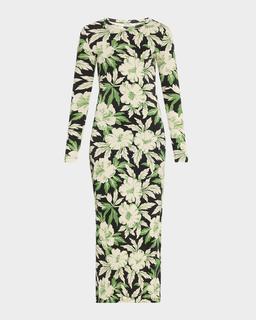 Floral Printed Mesh Tube Dress