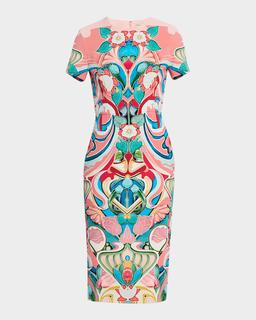 Naomi Short-Sleeve Sheath Dress