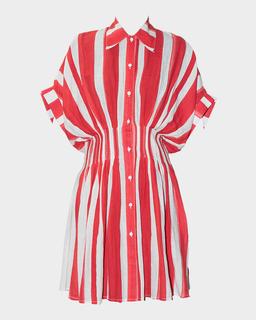 Rory Belted Striped Linen Shirtdress