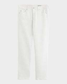 Mari Mid-Rise Slim Straight Crop Jeans