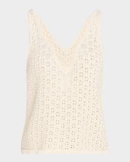 Open Crochet Pima Cotton Tank