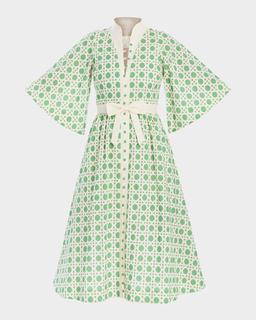 Carmen Geometric-Print Midi Dress