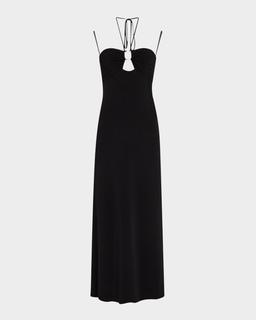 Cutout Sweetheart Halter Maxi Dress