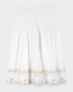 Sol Embroidered Cotton Maxi Skirt
