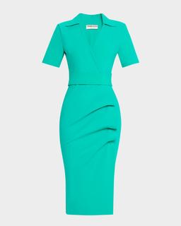 Ittig Ruffle Bodycon Midi Dress