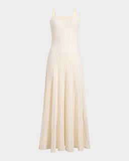 Thora Cashmere Pintelle Knit Maxi Dress With Cape