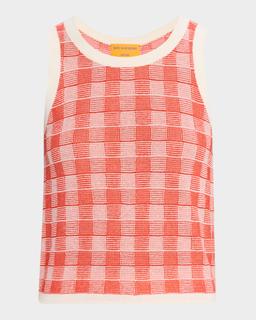 Gingham Knit Tank Top