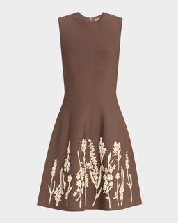 Floral Embroidered Sleeveless Mini Dress