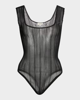 Caro Sheer Knit Tank Bodysuit