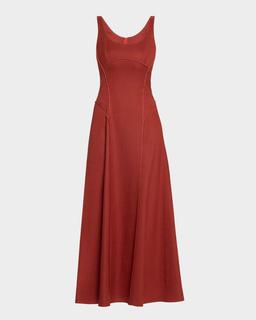 Shay Sleeveless Stretch Canvas Maxi Dress