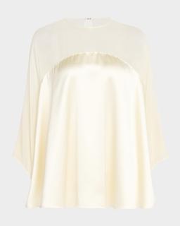 Apollo Sheer Silk Charmeuse Top
