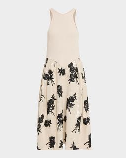 Sequined Rib-Jersey Midi Tank Dress