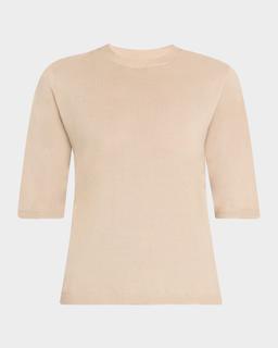 Crewneck Cashmere-Silk Sweater