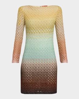 Metallic Ombre Knit Mini Dress